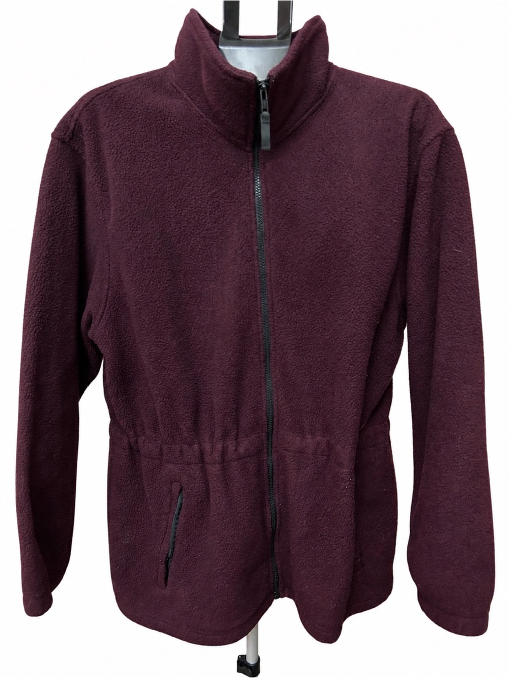 Eddie Bauer Deep Burgundy Teddy Fleece Zip Jacket